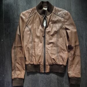 ZARA BASIC - LEATHER JACKET